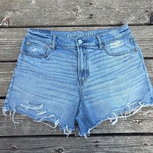 American Eagle Outfitters Light Blue Distressed Cutoff Denim Shorts Size 10